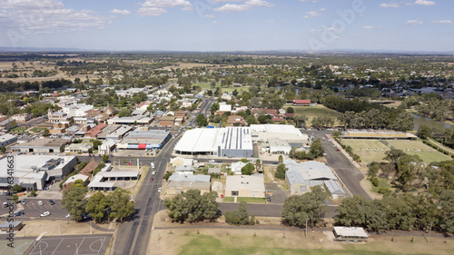 Aerial view of the town of Forbes in the Central west of New South Wales, Australia.