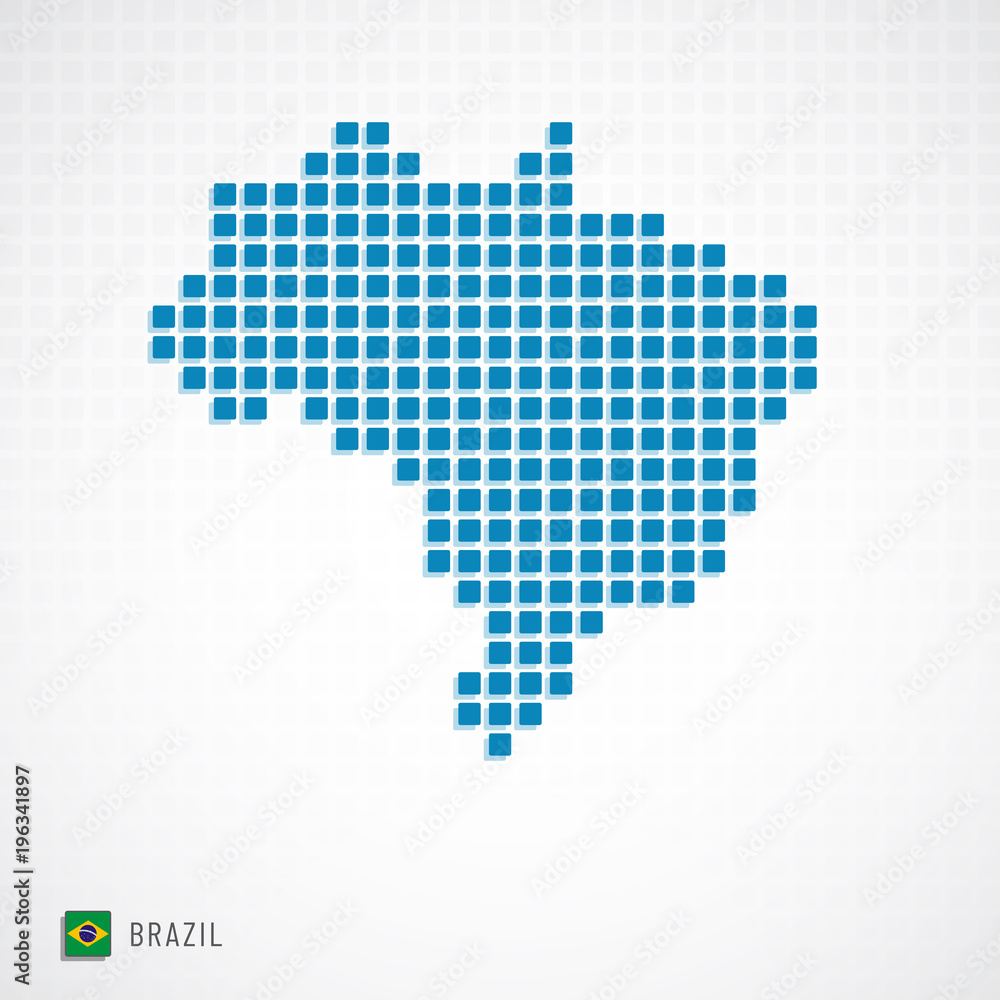 Brazil map and flag icon