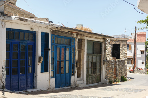 A typical street in a Greek village. Old houses © kpn1968