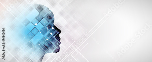 Artificial intelligence. Technology web background. Virtual concept