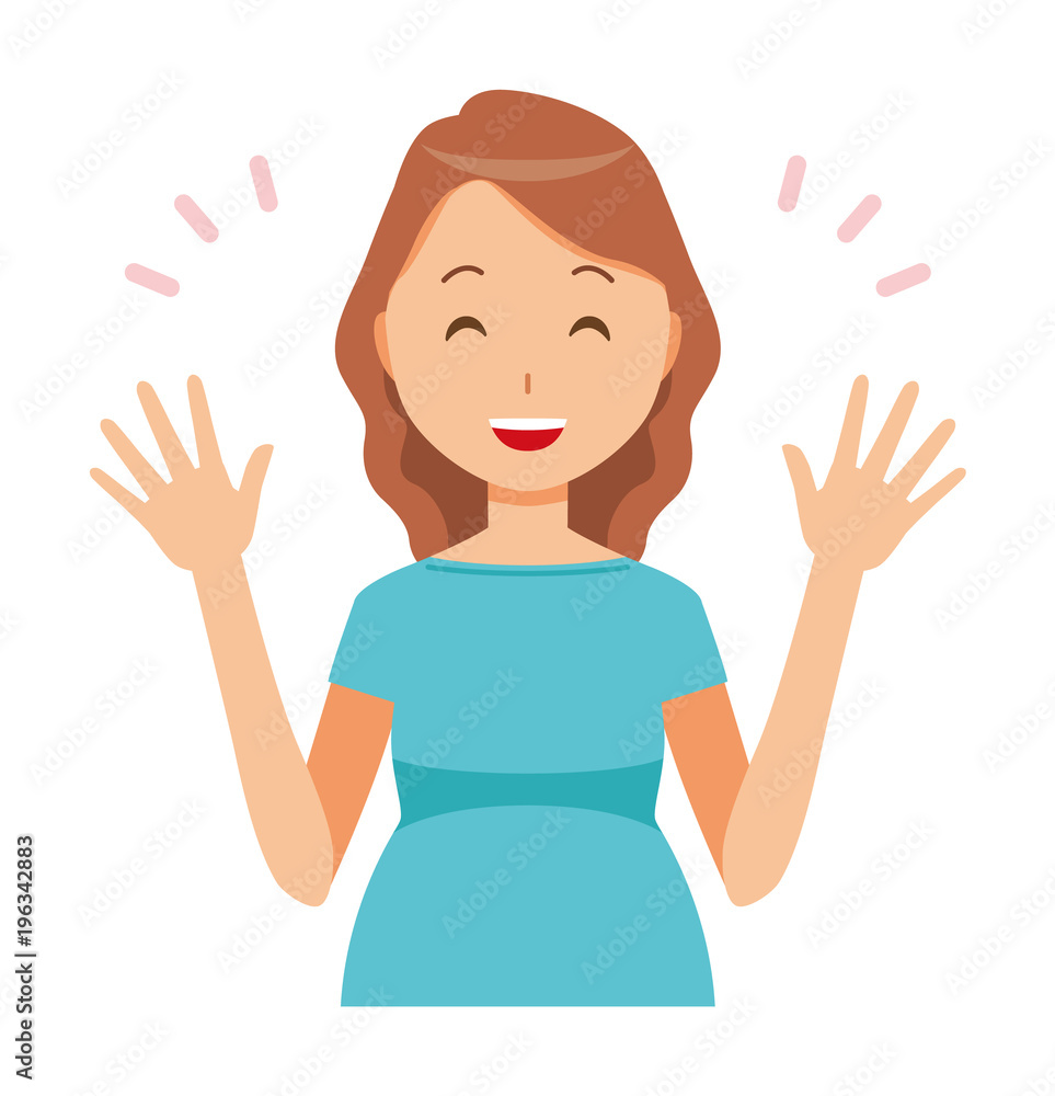 A pregnant woman wearing green clothes is spreading her hands A pregnant woman wearing green clothes is spreading her hands