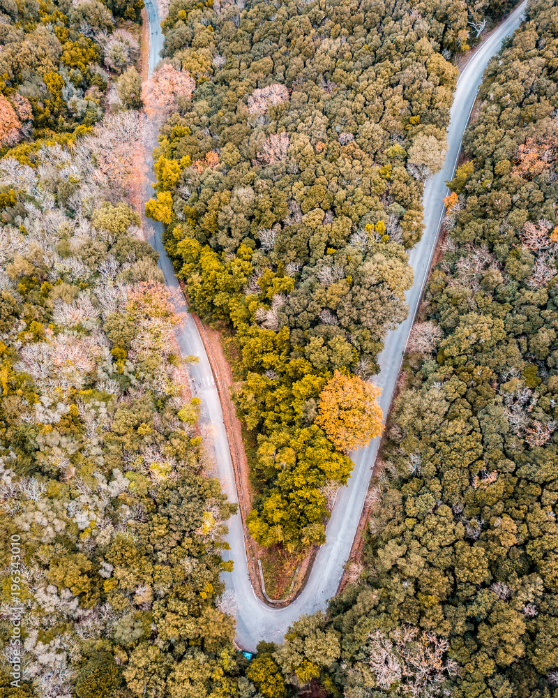 Drone view of road