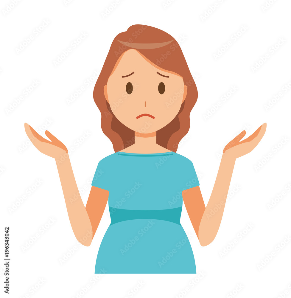 A pregnant woman wearing green clothes is shrugging her shoulders A pregnant woman wearing green clothes is shrugging her shoulders