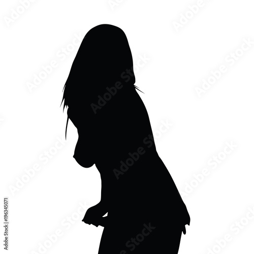 girl sensual posing silhouette illustration