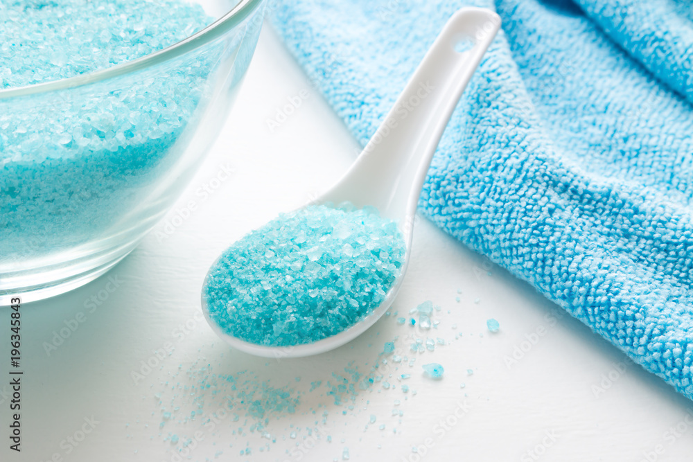 bath salt in a spoon close up bath salt in a spoon close up