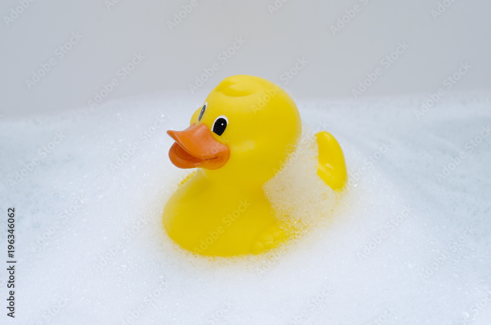 Rubber duck in a bubble bath Rubber duck in a bubble bath
