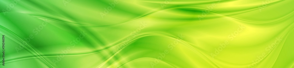 Abstract shiny bright green waves banner design - obrazy, fototapety, plakaty 