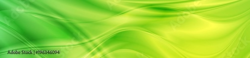 Abstract shiny bright green waves banner design