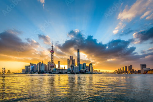 Canvas Print Sunrise in Lujiazui, Shanghai, China