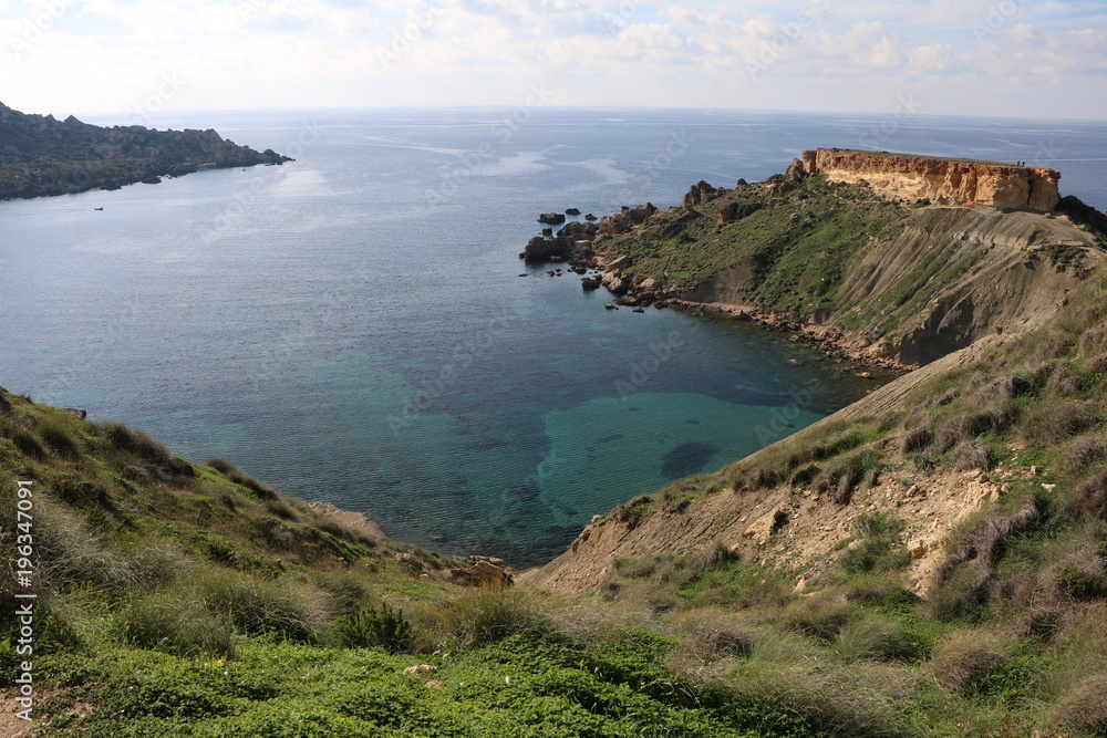 Landscape of Gnejna Bay in Malta