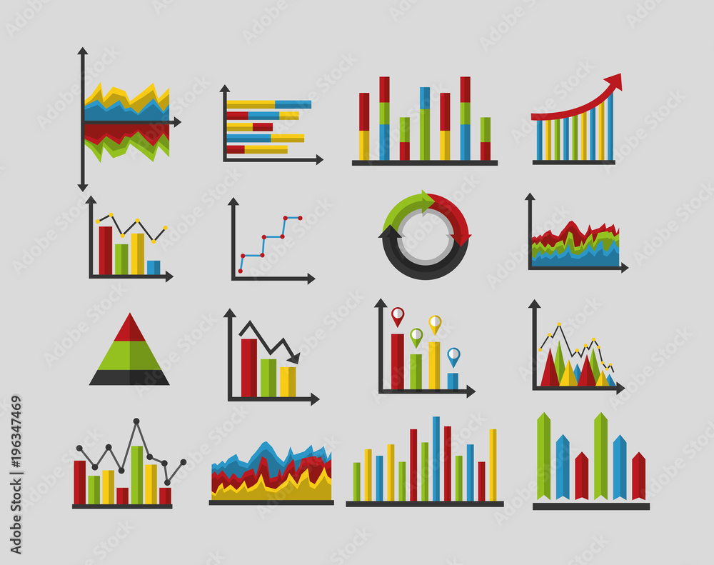 Fototapeta premium statistics analysis data strategy business graphs vector illustration