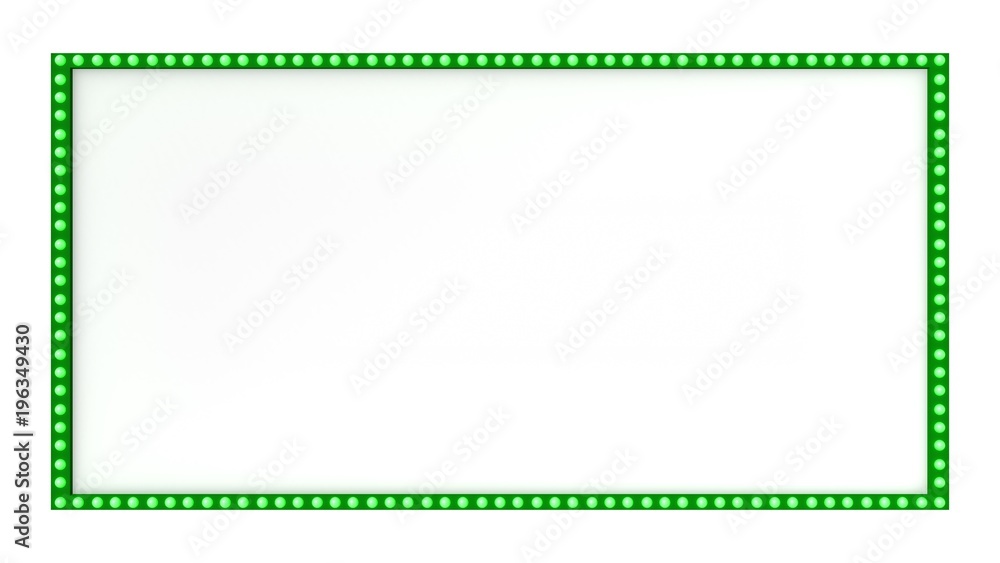 Green Marquee light board sign retro on white background. 3d rendering Green Marquee light board sign retro on white background. 3d rendering