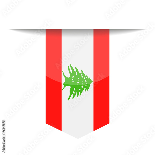 Lebanon Flag Vector Bookmark Icon