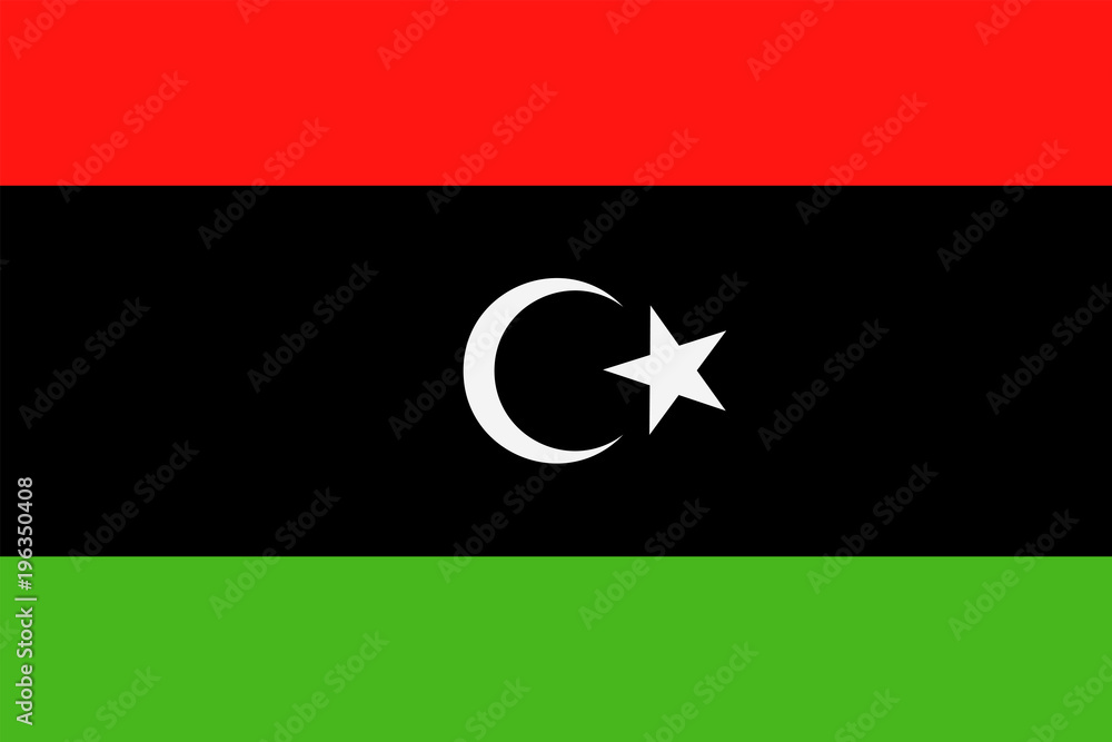 Libya Flag Vector Flat Icon Libya Flag Vector Flat Icon