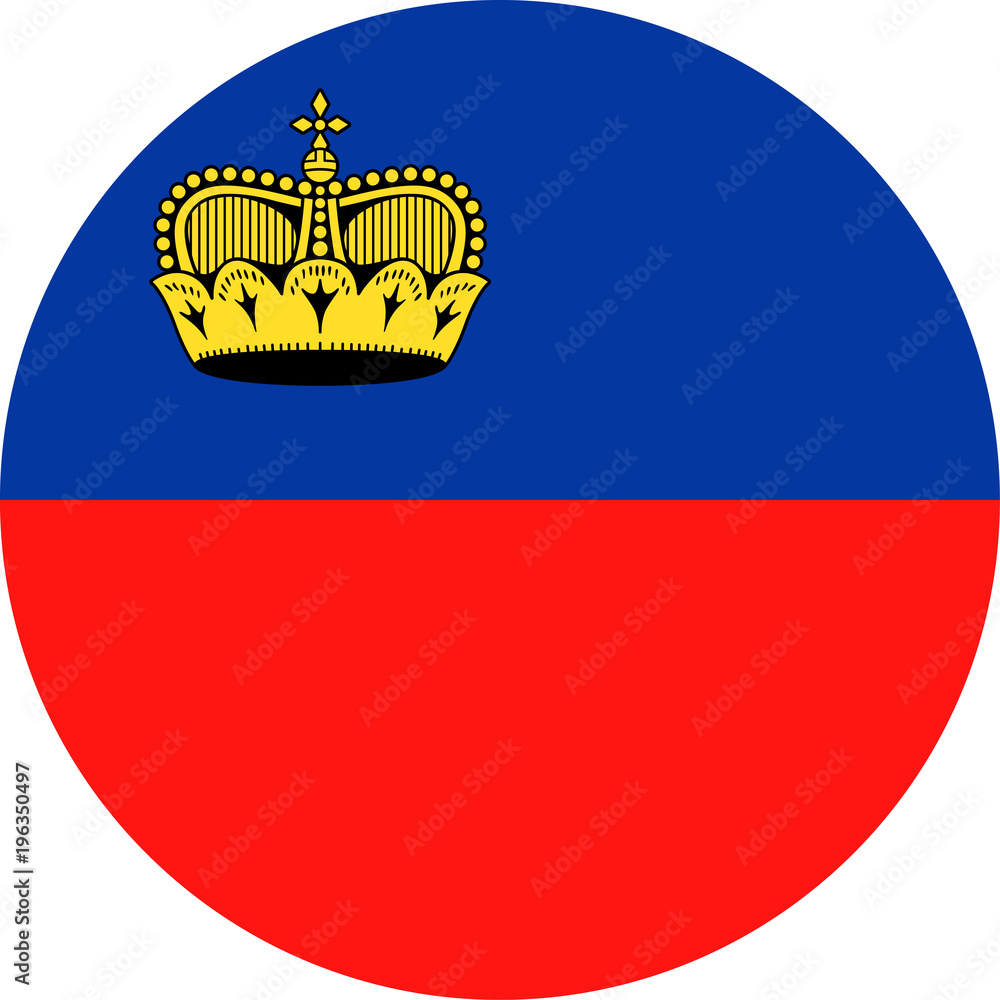 Obraz premium Liechtenstein Flag Vector Round Flat Icon
