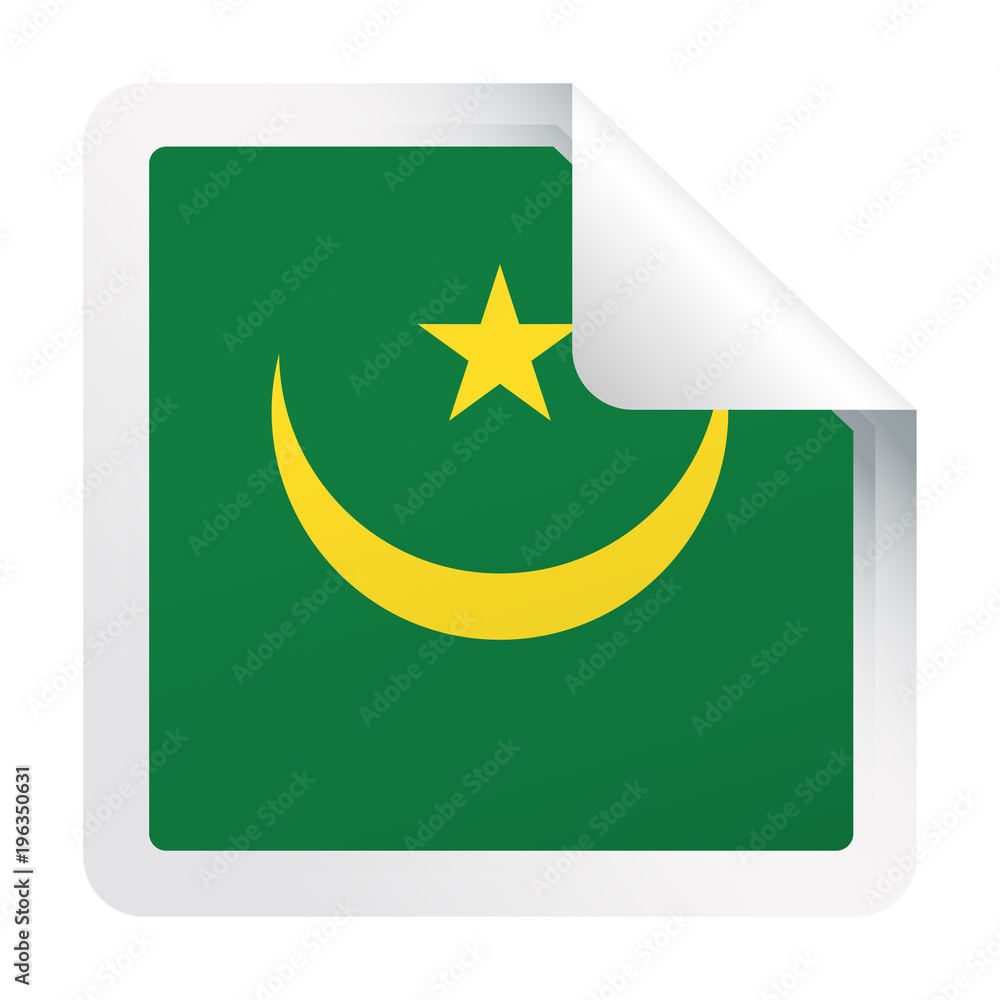 Mauritania Flag Vector Square Corner Paper Icon Mauritania Flag Vector Square Corner Paper Icon