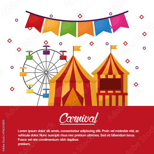 carnival fun fair tent festival vector illustration