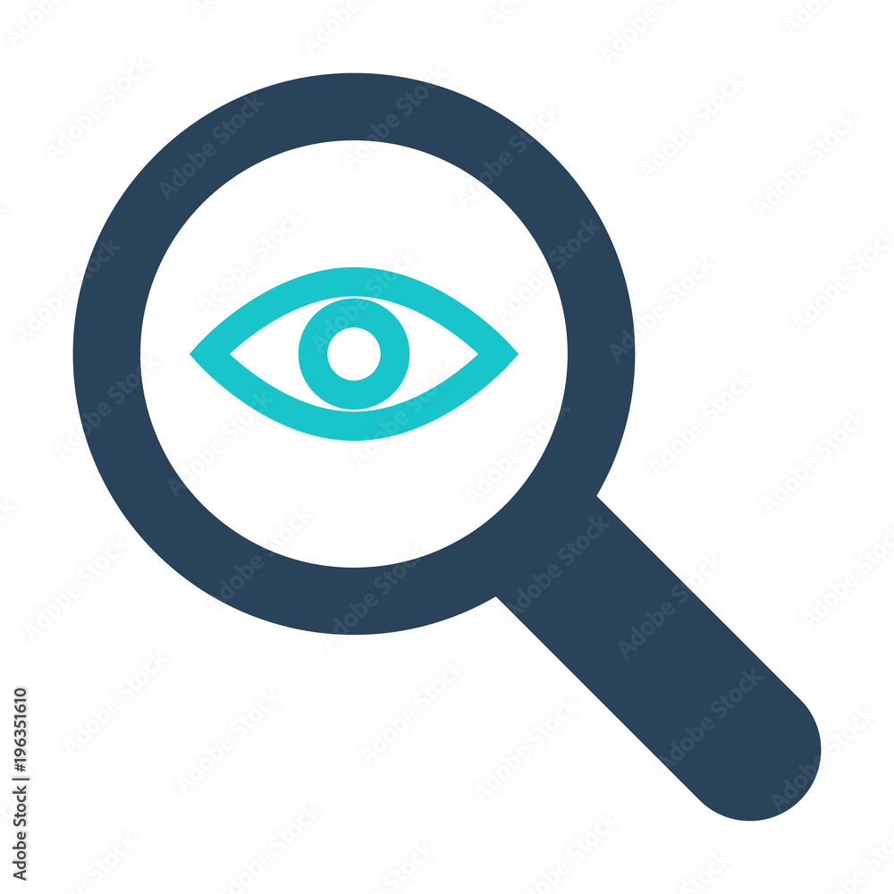 Magnifying glass icon with research sign. Magnifying glass icon and explore, find, inspect symbol Magnifying glass icon with research sign. Magnifying glass icon and explore, find, inspect symbol