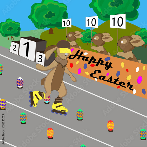 Easter slalom competitions on roller skates