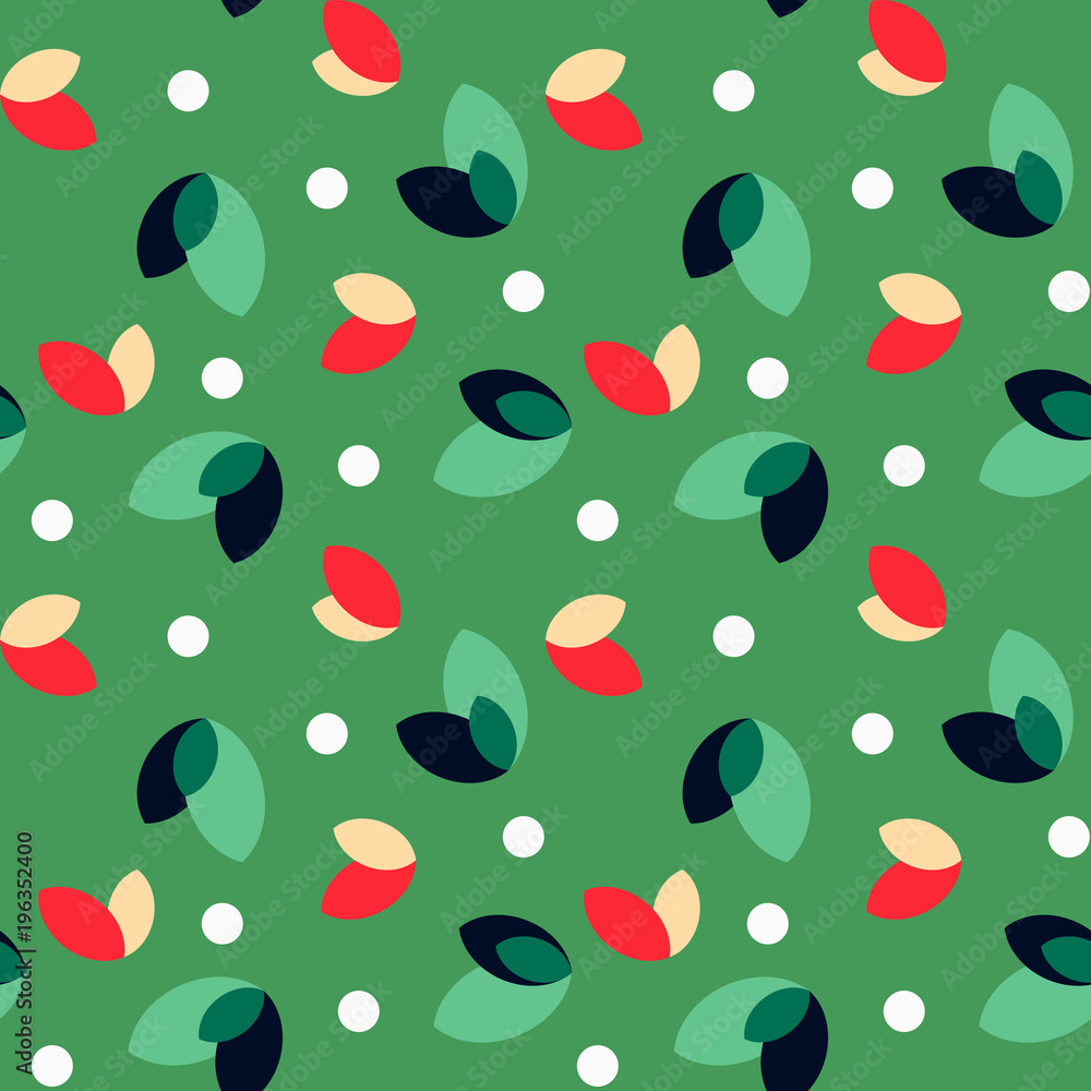 Seamless leaves pattern. Christmas colors Seamless leaves pattern. Christmas colors