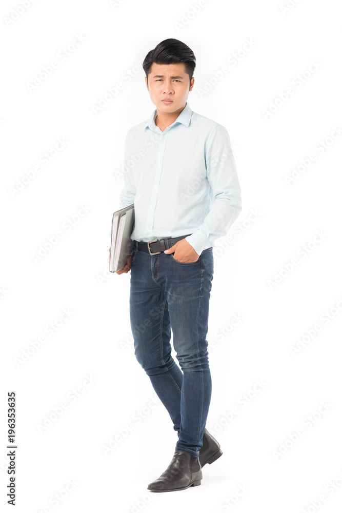 Portrait of adult Asian student holding books Portrait of adult Asian student holding books