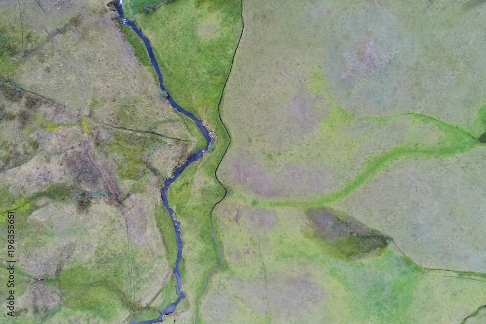 Fields aerial view Fields aerial view