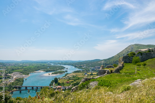 Scenic views from the walls of the medieval fortress of Rozafa.