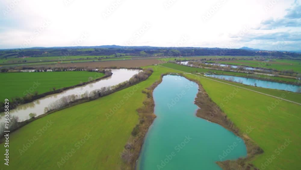 Aerial Panoramic view of the river Tevere in Italy, near Rome. Aerial Panoramic view of the river Tevere in Italy, near Rome.