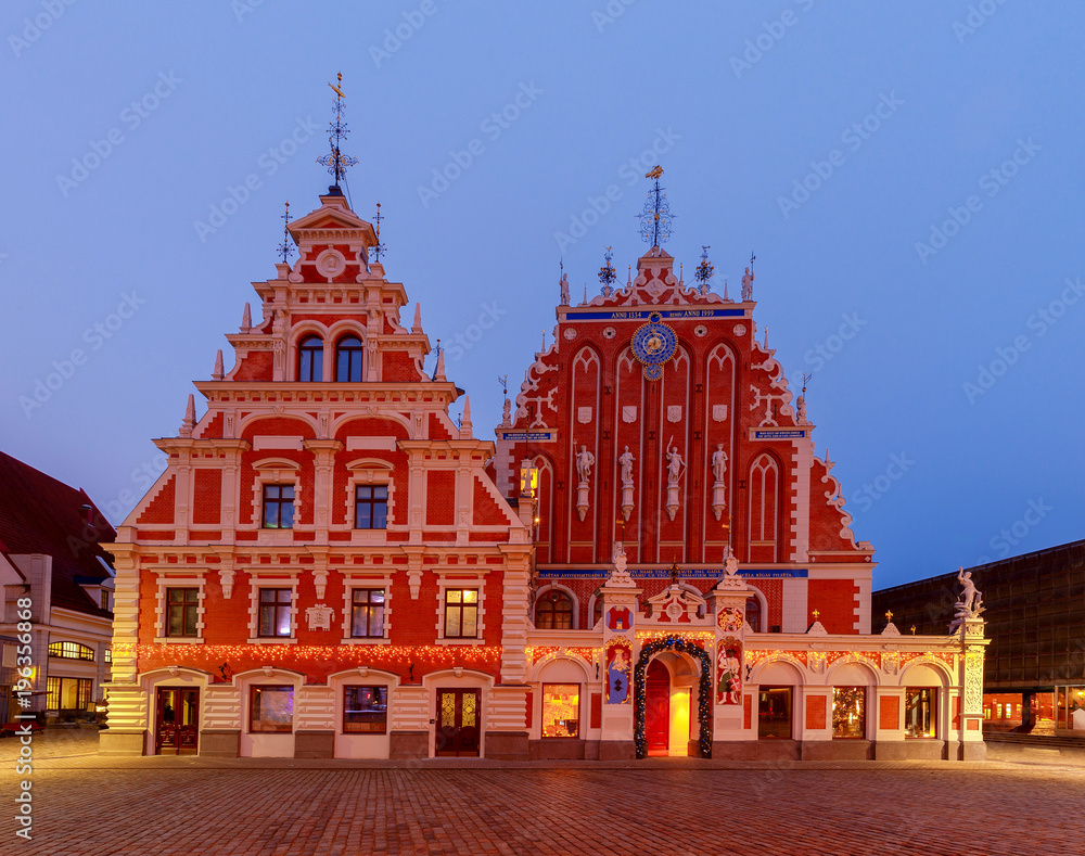 Riga. Town Square at sunset..