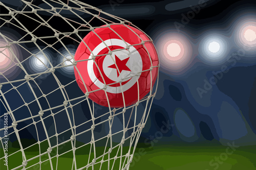 Tunisian soccerball in net