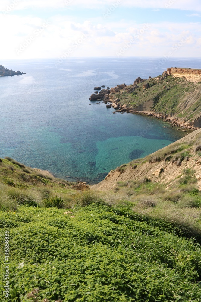 Landscape of Ghajn Tuffieha Bay in Malta