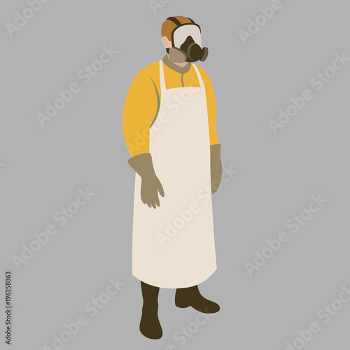 man in protective clothing vector illustration flat