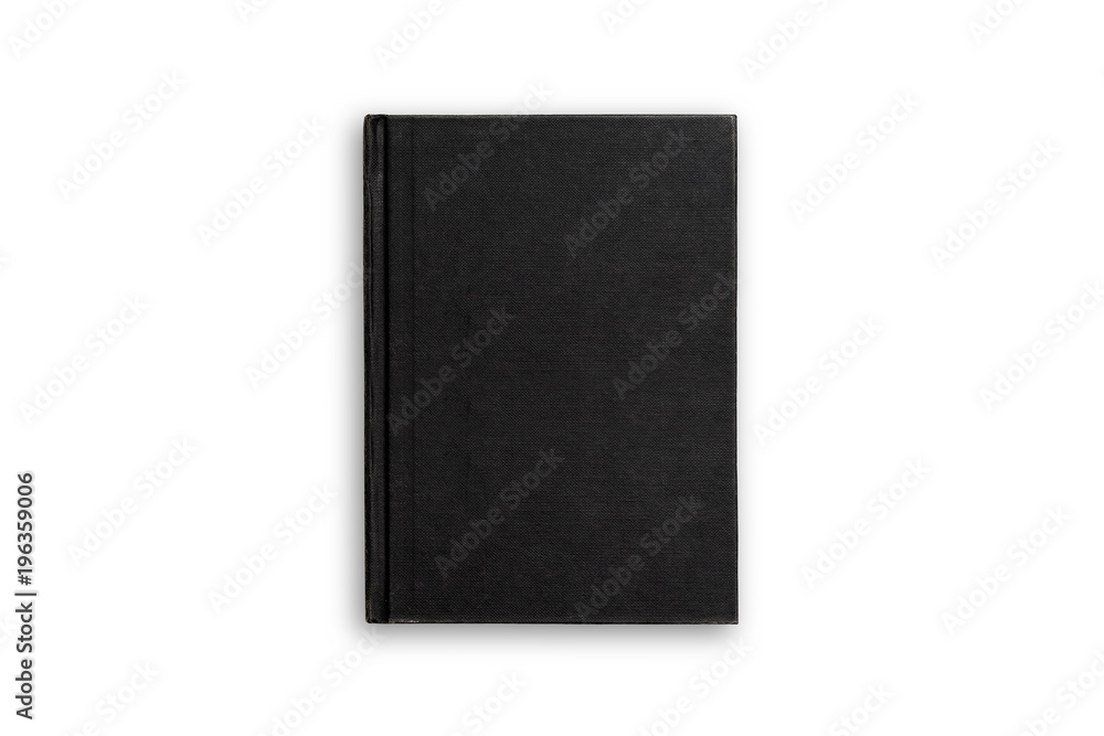Black notebook isolated on white background. Black notebook isolated on white background.