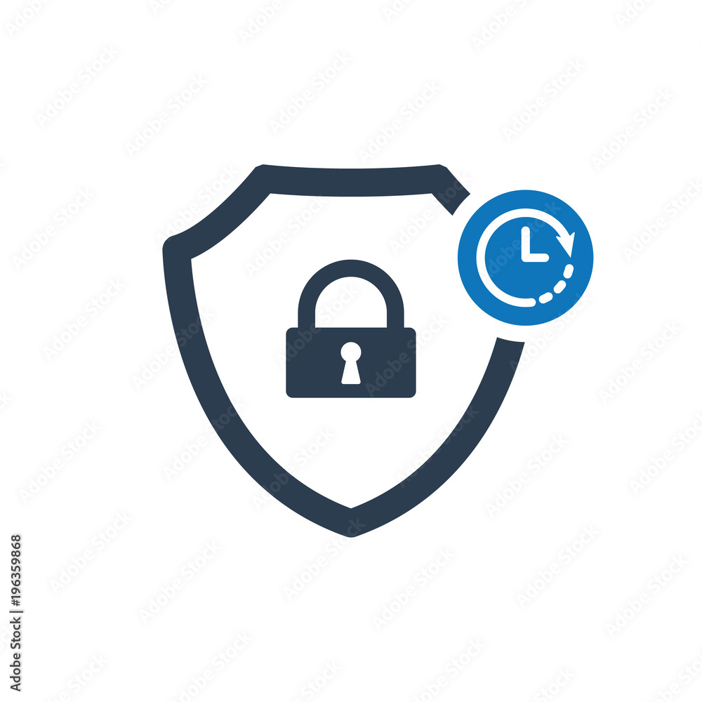 3384174 Security icon with clock sign. Security icon and countdown, deadline, schedule, planning symbol 3384174 Security icon with clock sign. Security icon and countdown, deadline, schedule, planning symbol