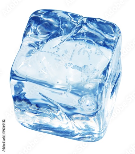 Isolated blocks of ice on the white