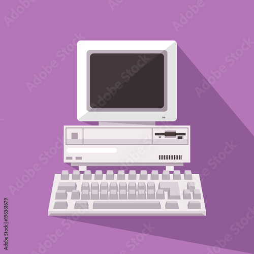 retro computer. vector illustration photo