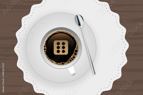 Kaffeetasse mit Untertasse - 6 gewürfelt