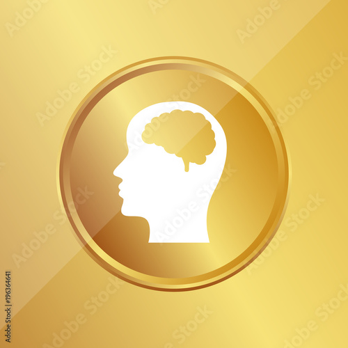 Gold Medaille - Gehirn im Kopf