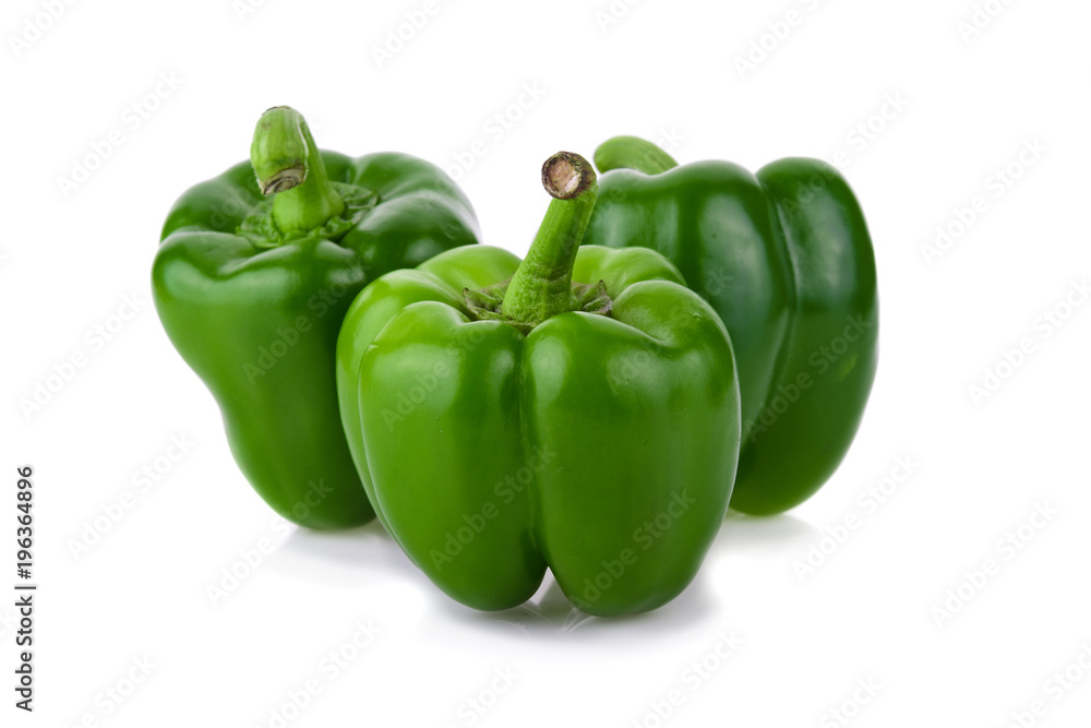 Green Bell pepper isolated on white background Green Bell pepper isolated on white background