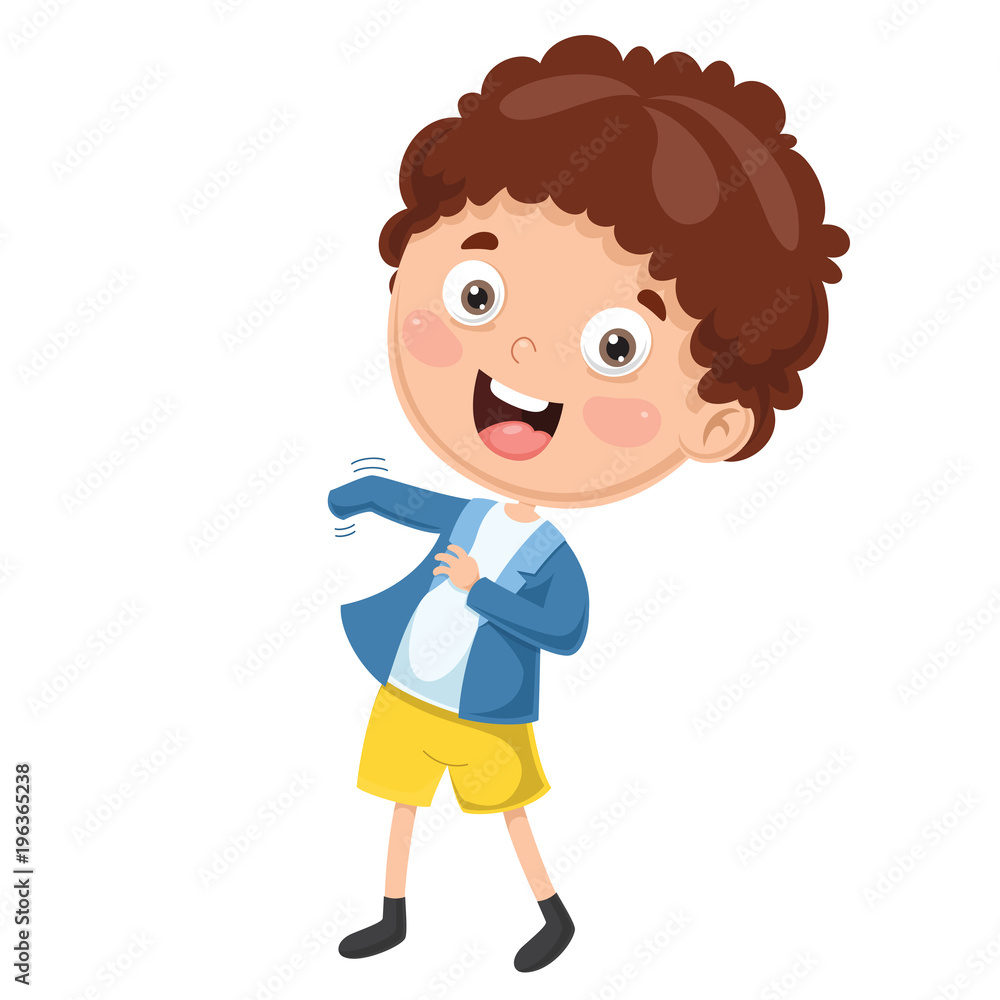 Vector Illustration Of Kid Wearing Clothes Vector Illustration Of Kid Wearing Clothes