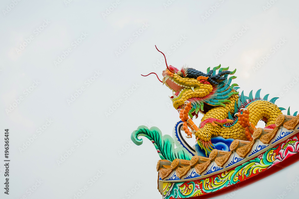 Chinese dragon is a symbol of power and wealthy in religious believe of Chinese people. In Chinese Taoism monastery, dragon is presented as powerful decoration on the roof, wall around the compound. Chinese dragon is a symbol of power and wealthy in religious believe of Chinese people. In Chinese Taoism monastery, dragon is presented as powerful decoration on the roof, wall around the compound.