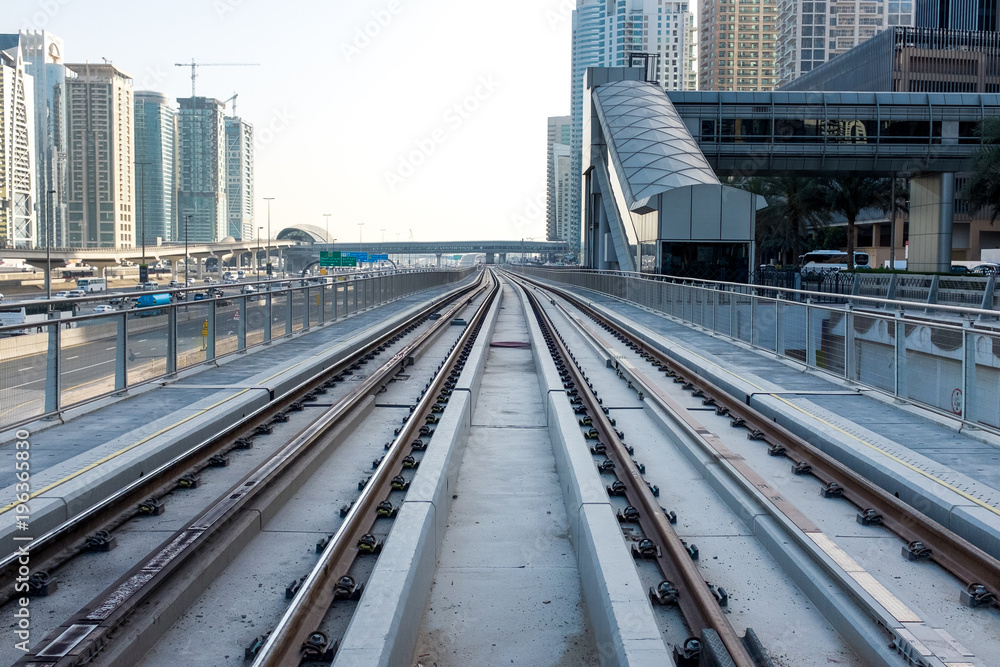 Fototapeta premium Empty tram tracks