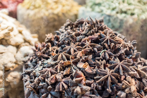 Star anise heap at a spice market