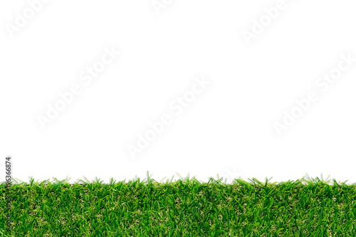 Green grass mat isolated on white background.