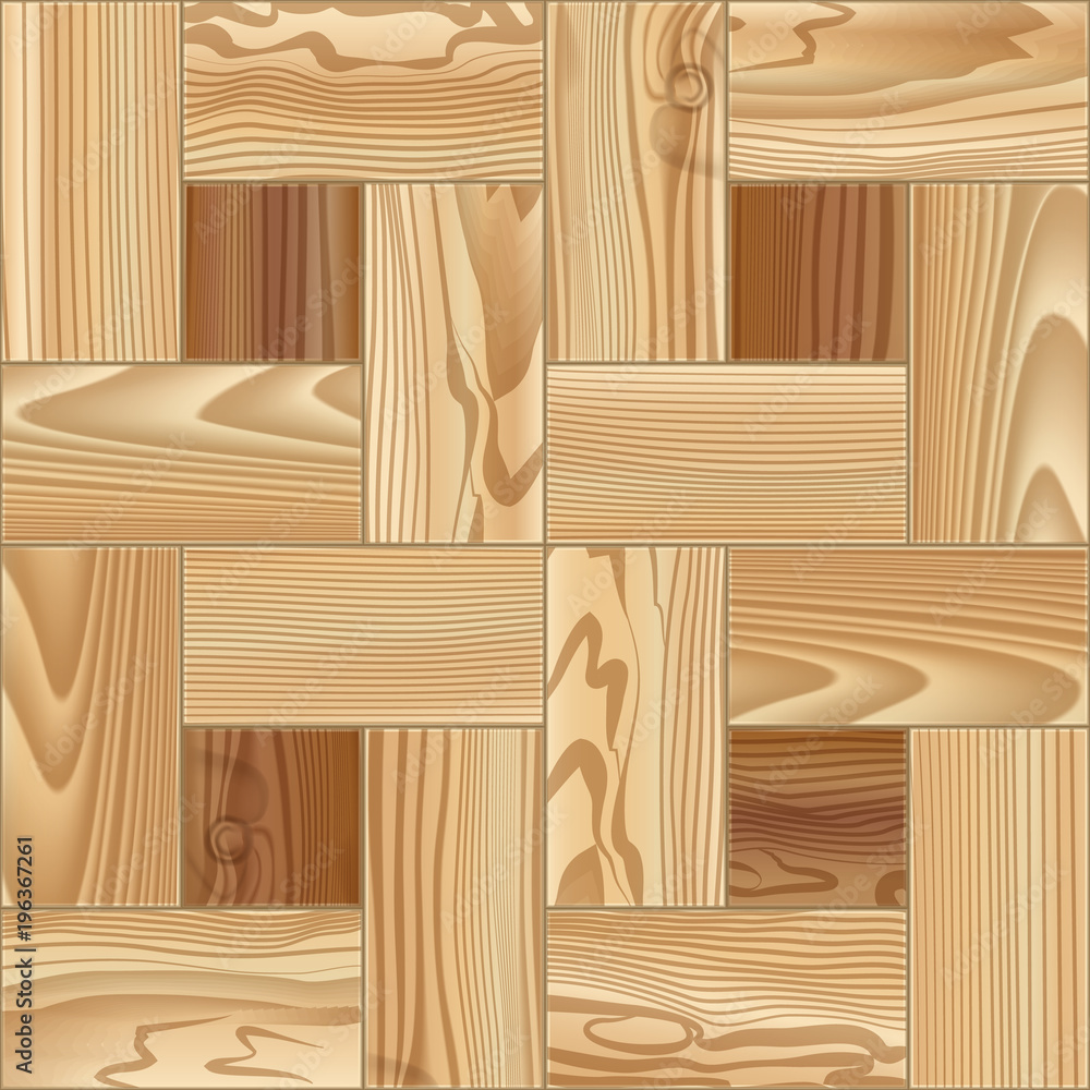 Wood floor parquet seamless pattern. Vector illustration