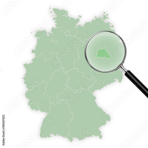 Landkarte Deutschland - Berlin vergrößert
