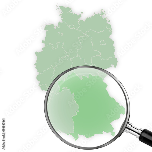 Landkarte Deutschland - Bayern vergrößert