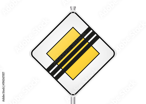 Straßenschild - Ende der Vorfahrtsstraße