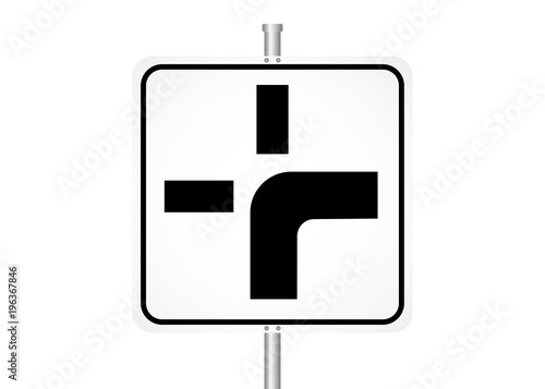 Straßenschild - Vorfahrtsstraße - Kreuzung