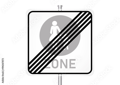 Straßenschild - Fußgängerzone beendet